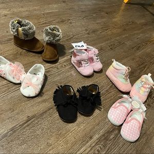 6 brand new pair baby girl shoes